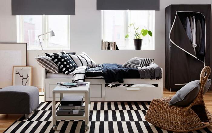 Спальня со скандинавской красоты с смарт- BREIM гардероба
